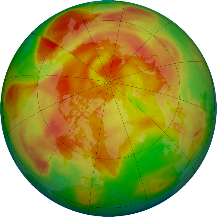 Arctic ozone map for 14 April 1983